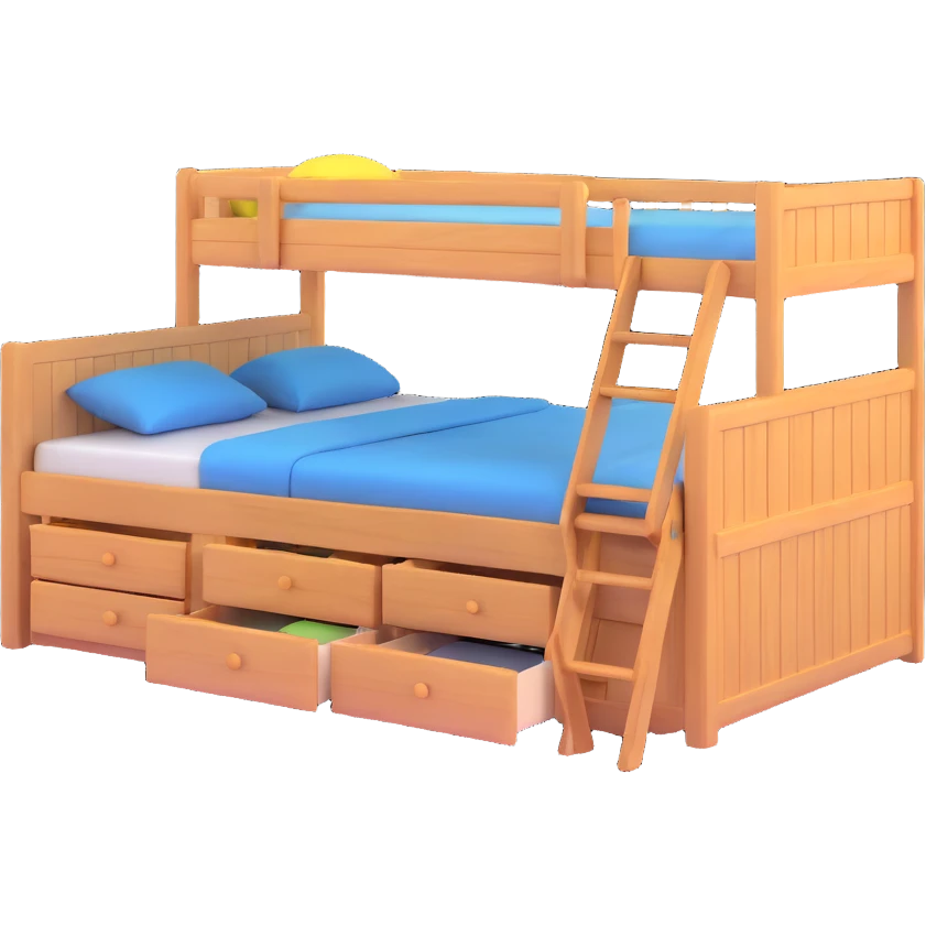 cozy wood cabin bed with storage emoji