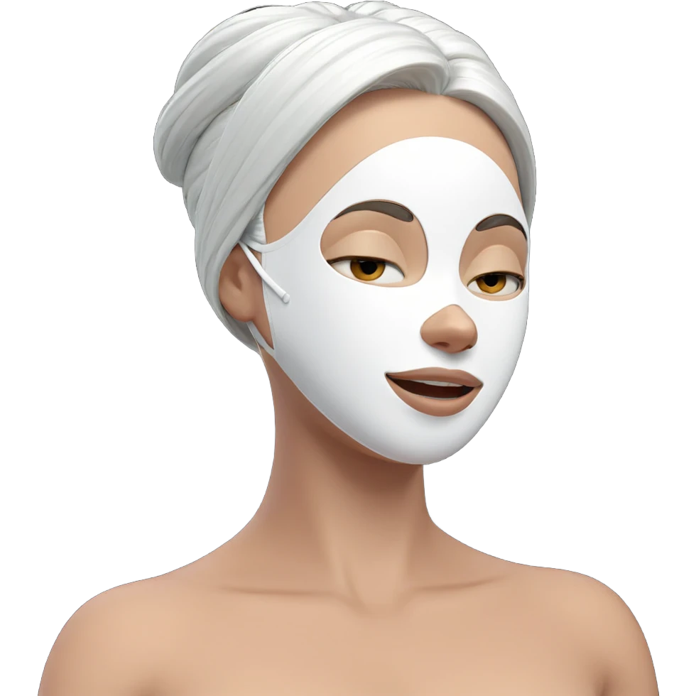 girl with white hair mask emoji
