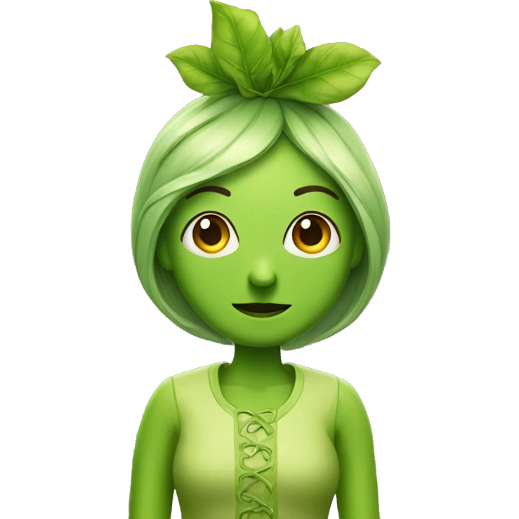 Lady dressed as a sprout  emoji