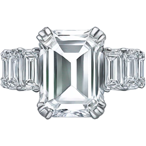 Emerald cut diamond ring emoji