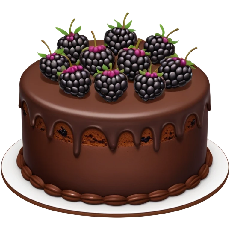 Chocolate blackberry cake emoji