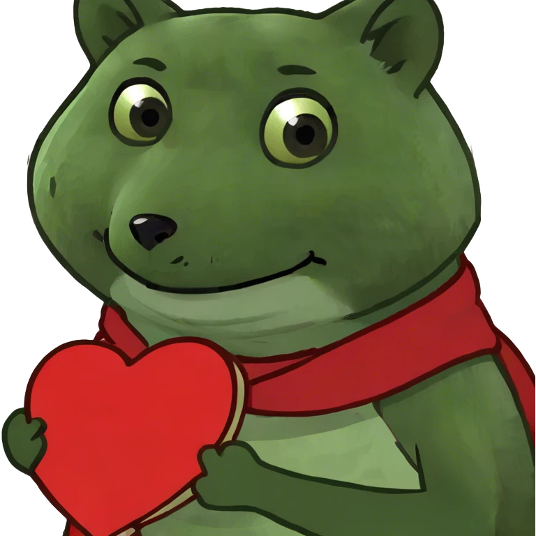 Raccoon with a heart emoji