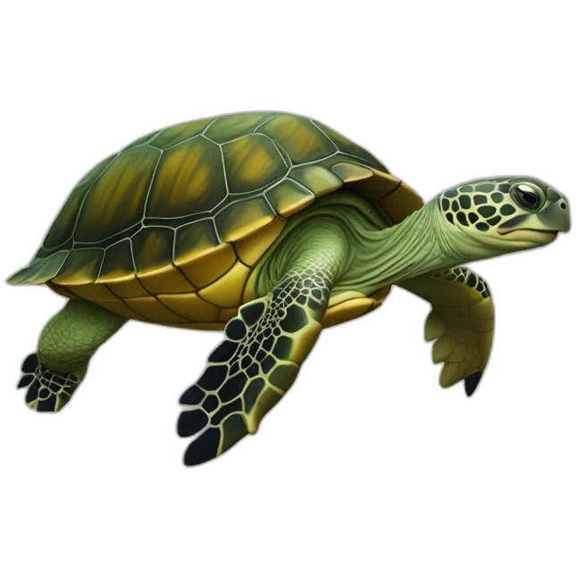 Tortues sur un dauphin emoji