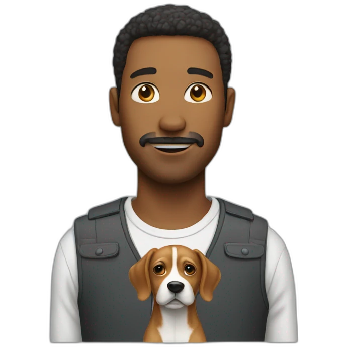 man with face dog emoji