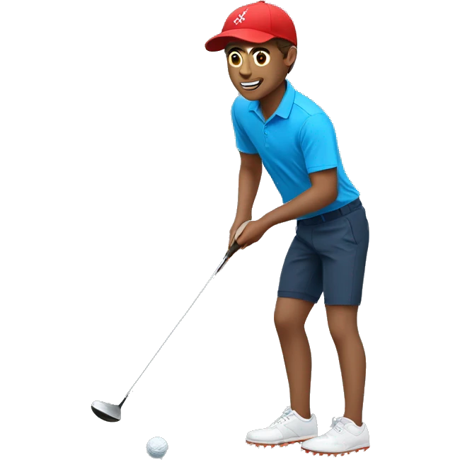 summer olympics brunette boy golfing emoji