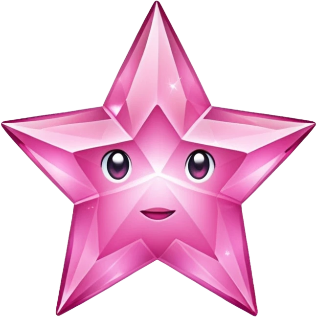 ultra realistic pink crystal star emoji