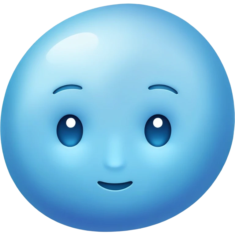 very irregular light blue spot, abstract blob, no faces, no facial features, just a color shape emoji