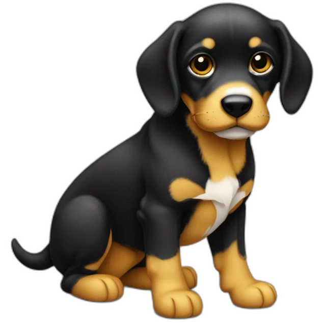 cachorro preto e amarelo sem manchas brancas emoji