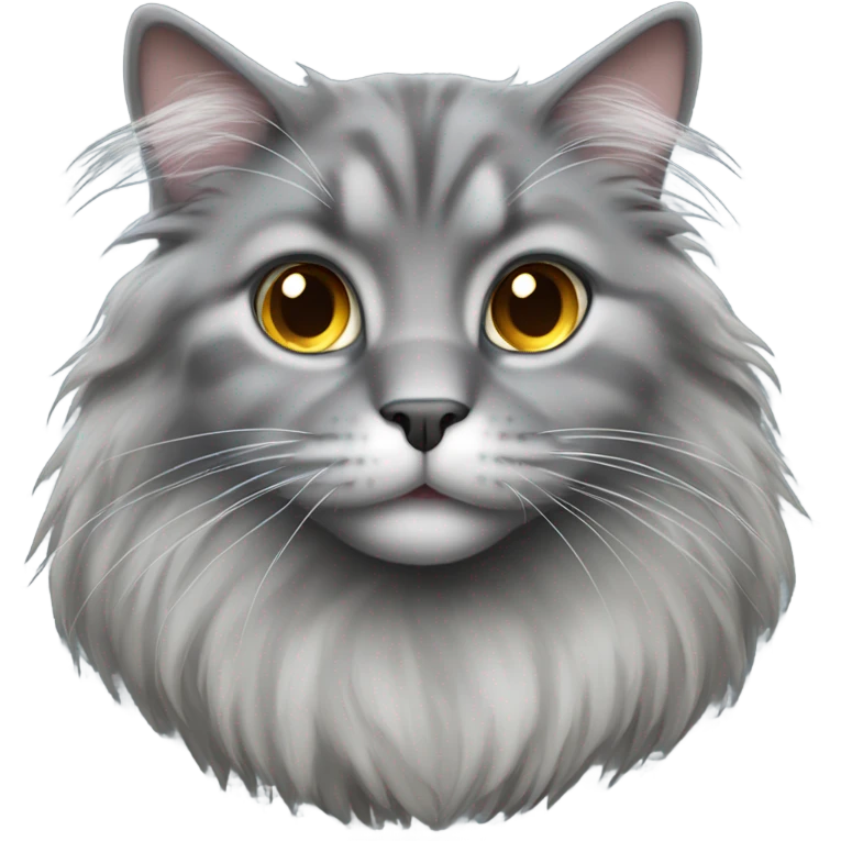 Gray long hair cat emoji