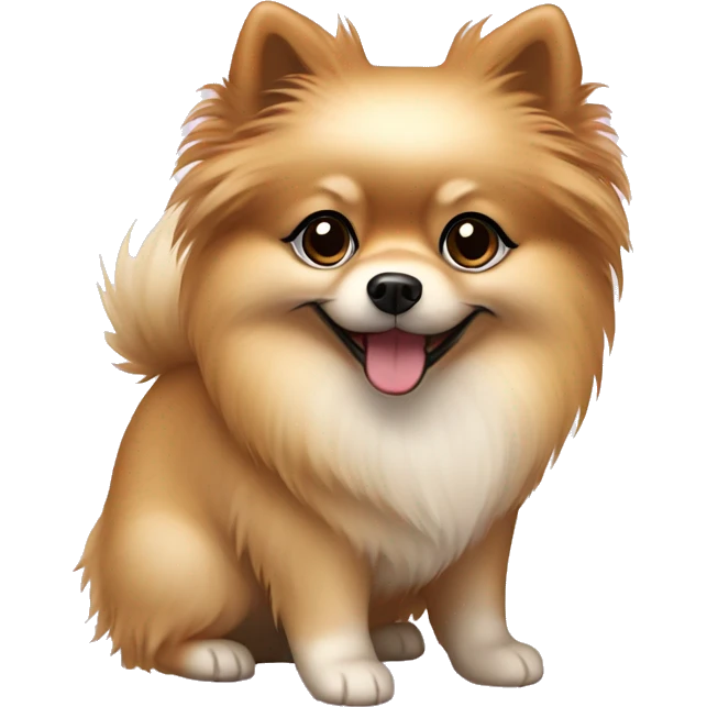 Cream Pomeranian with dark hair girl  emoji
