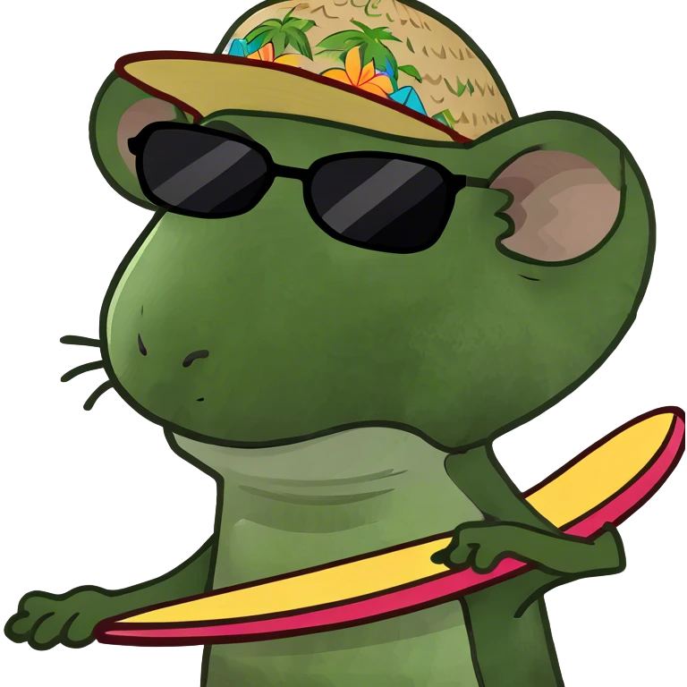Rat surfing  emoji