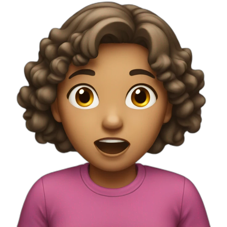 A girl shouts  emoji