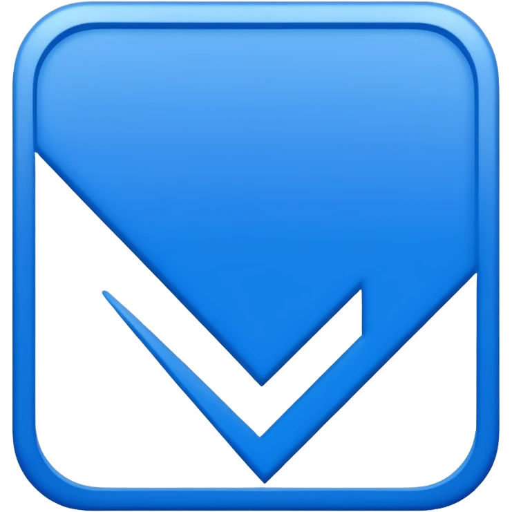 Make Make a symbol with a tilted blue colored square with a tick mark inside it in the middle. Make the edge of the square sharp. Make it normal tilt square and normal tick in the middle emoji