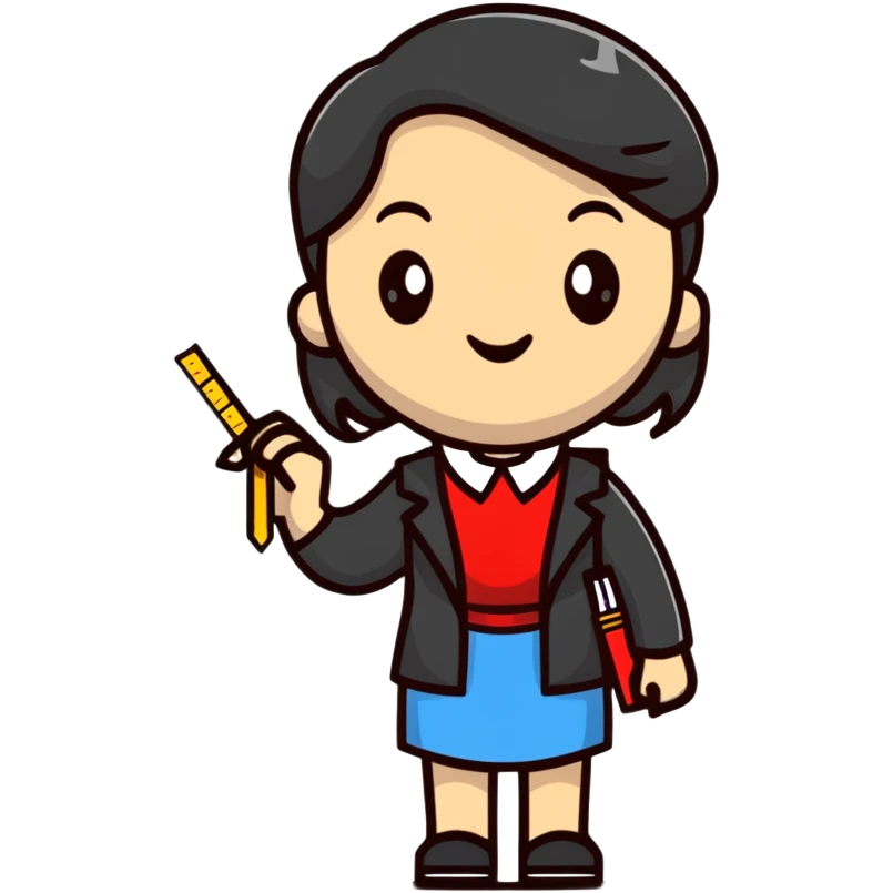 full body mad female teacher with ruler emoji