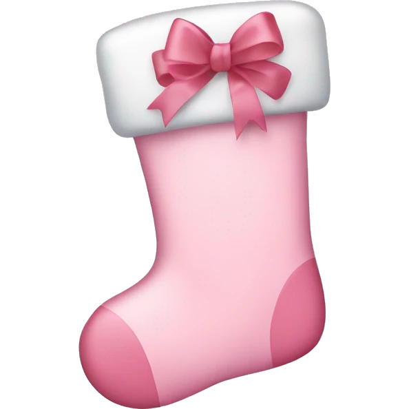  light pink Christmas stocking with bow emoji