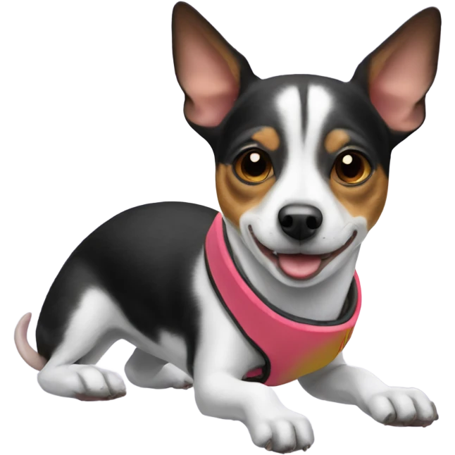 Snowboarding rat terrier  emoji