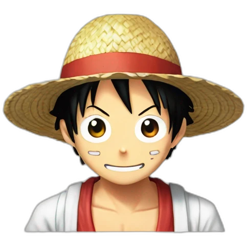 One Piece, Luffy wearing a straw hat in Marineford emoji