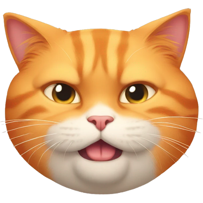 Orange cat so fat and angry emoji