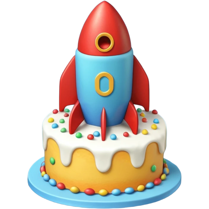 rocket-shaped cake emoji