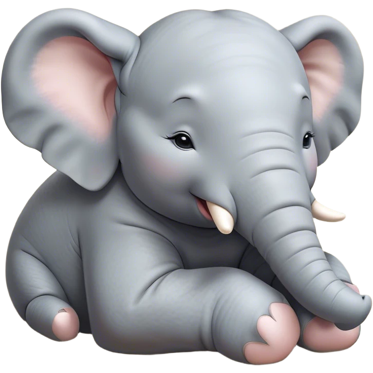 Meme-Worthy Cute Sleeping Elephant Portrait Emoji, Head resting peacefully with a contented smile, showcasing a massive, gentle build and a luxuriously soft gray hide, eyes shut in a serene, restful nap, Simplified yet hilariously adorable features, highly detailed, glowing with a soft, drowsy light, high shine, relaxed and utterly lovable, stylized with an air of playful laziness, bright and heartwarming, soft glowing outline, capturing the essence of a comically sleepy elephant, so meme-worthy it feels like it could instantly become the next viral sensation of adorable slumber! emoji