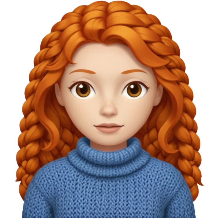 Knitted ginger woman face emoji