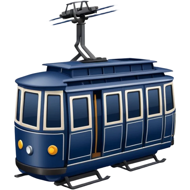 create an emoji of a cable car for a skiregion. dark navy blue colour and the word Lenk on it.  emoji