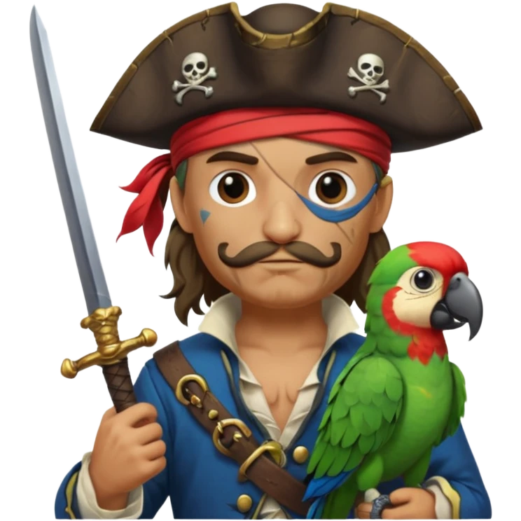 pirate and parrot emoji