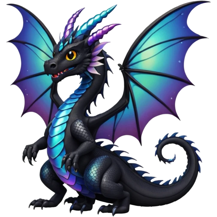 black dragon with butterfly wings emoji