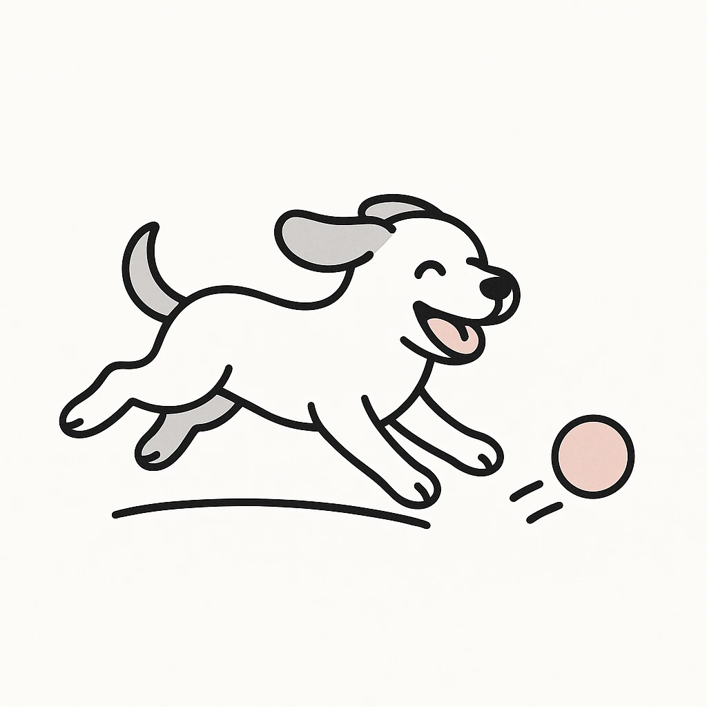 happy dog running after ball emoji