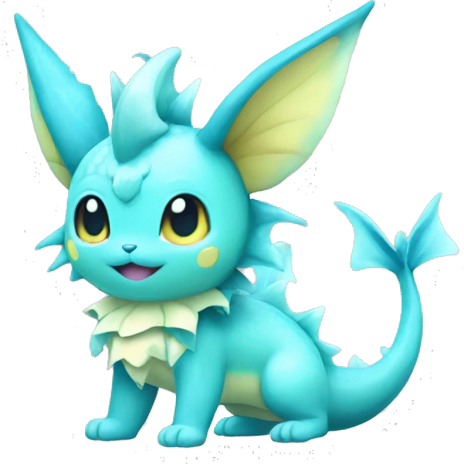 Kawaii Vaporeon full body emoji