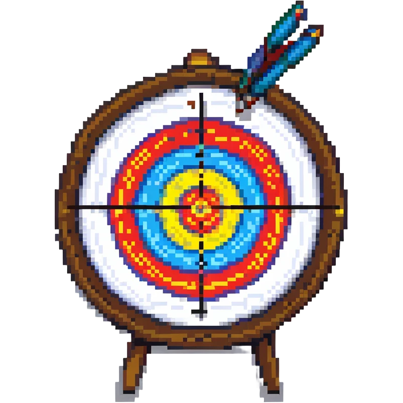 pixel art style archery target, simple and colorful, no background emoji