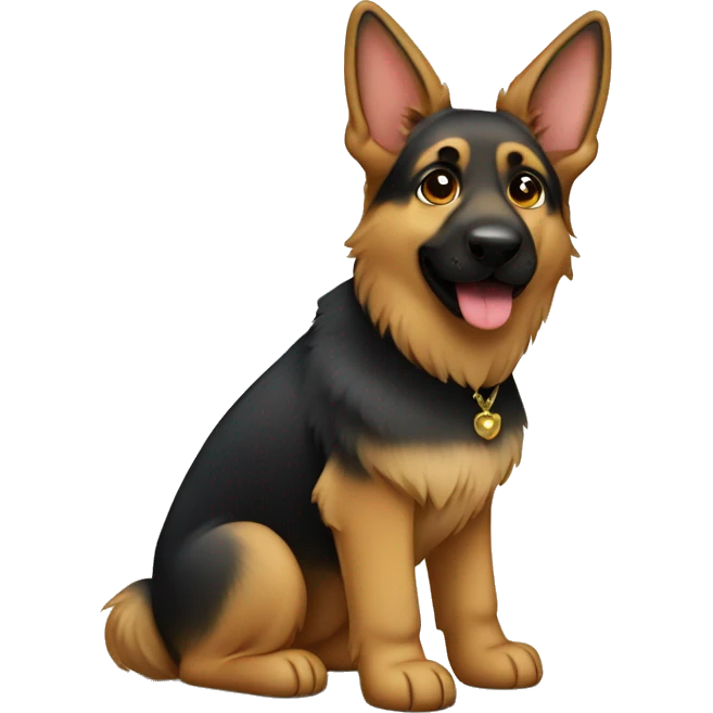 German shepherd girl with dress emoji