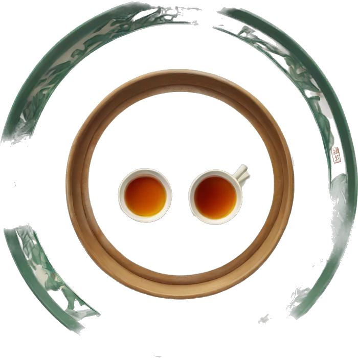 chinese tray with tea emoji