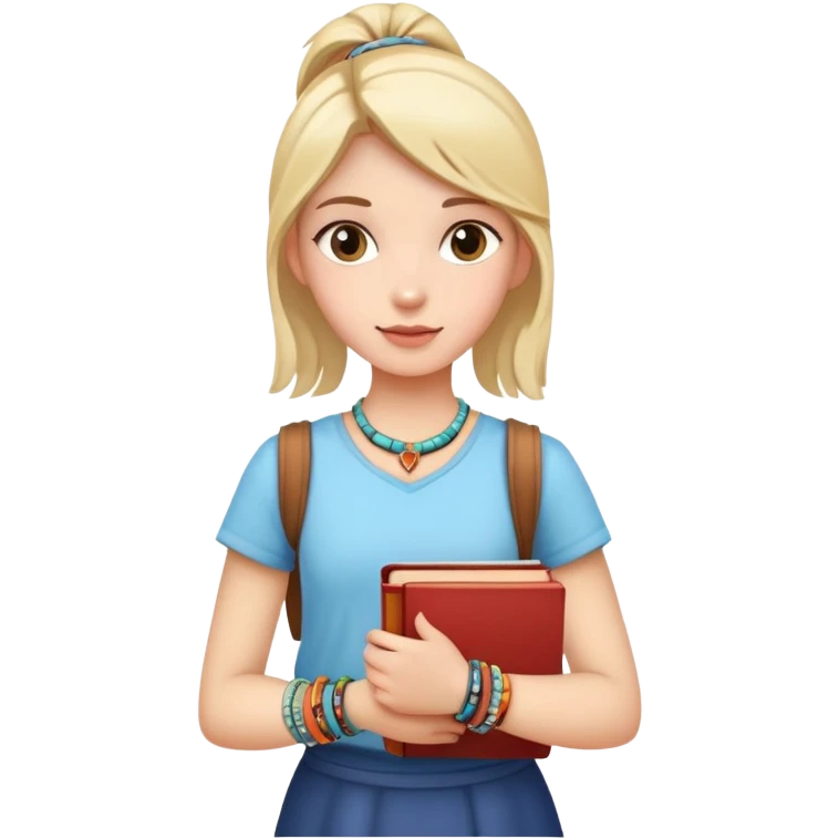 Девушка с книгами на руках браслеты emoji