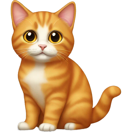 Orange munchkin cat sitting  emoji