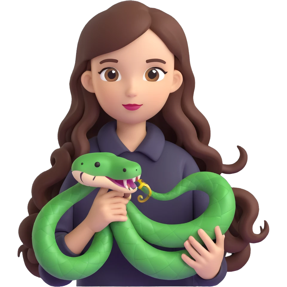 a girl with a snake emoji