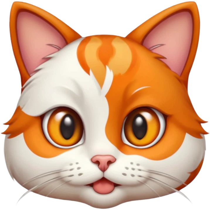 cartoony calico cat, big eyes, discord emoji style emoji