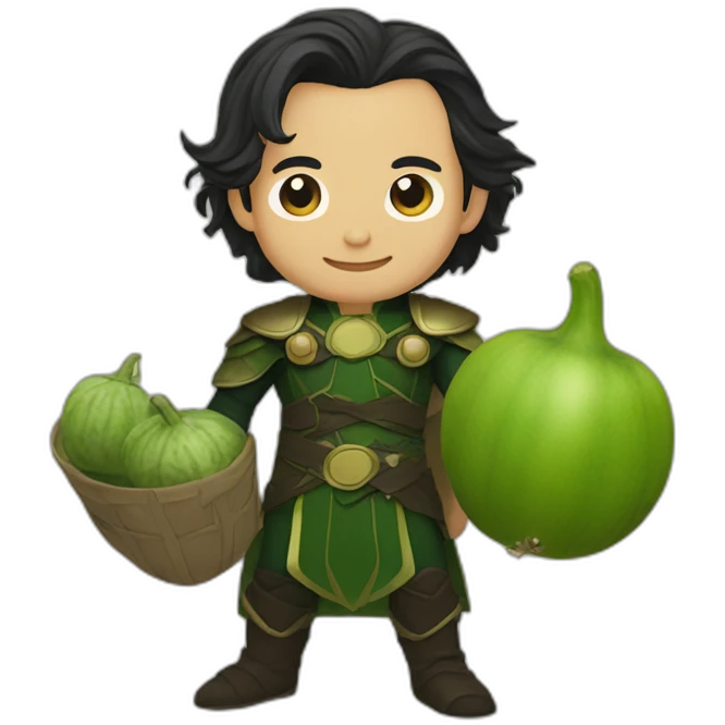 Loki with bottle gourd emoji