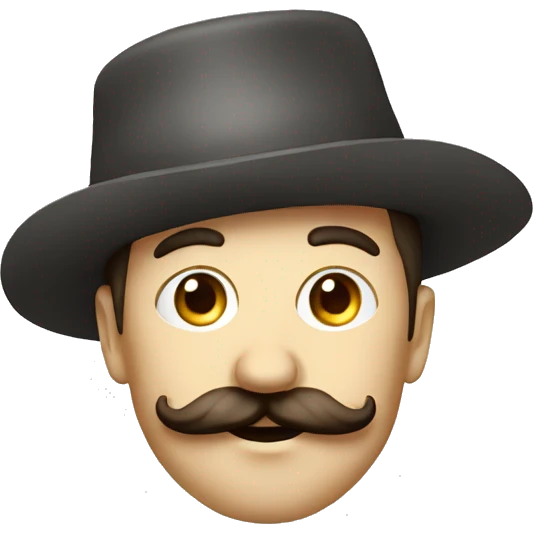 french painter with hat and mustaches and big nose emoji