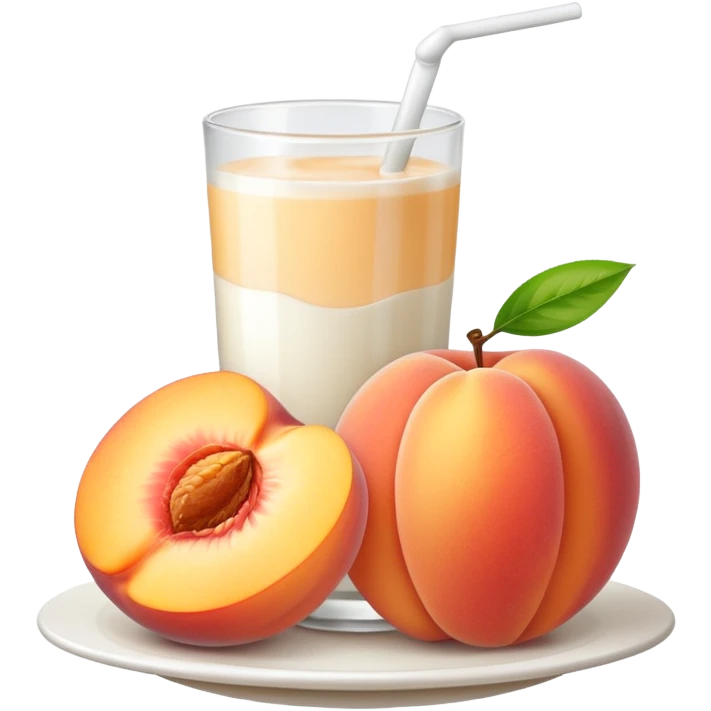 There is a lot of milk on the cut peaches. emoji