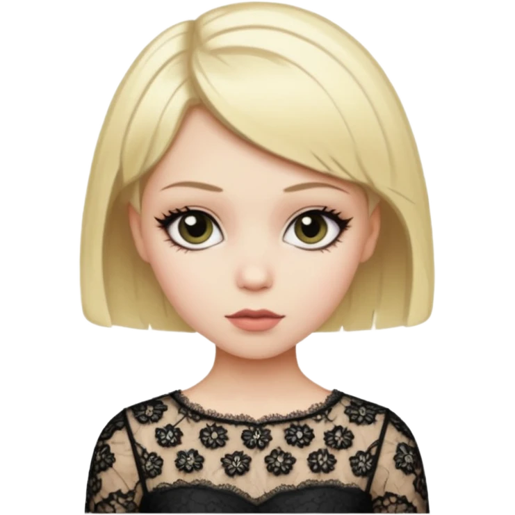 pretty short hair gothic blond baddie with eyeliner lace clothes emoji