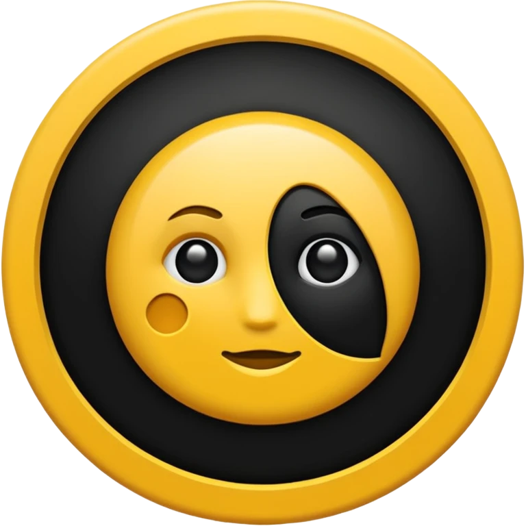 Un rond jaune foncé avec une étoiles noire au milieu emoji