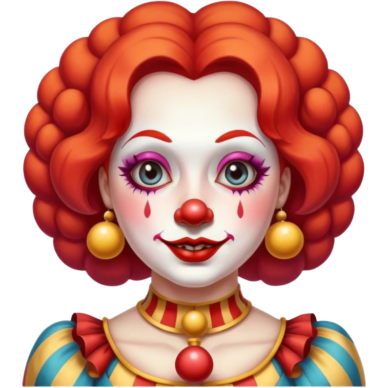 Cute female Vintage circus clown emoji