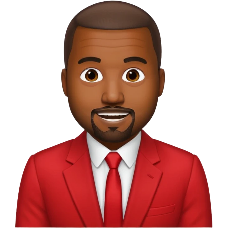 kanye west in red suit emoji