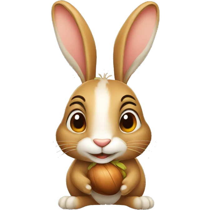 hare with acorn emoji
