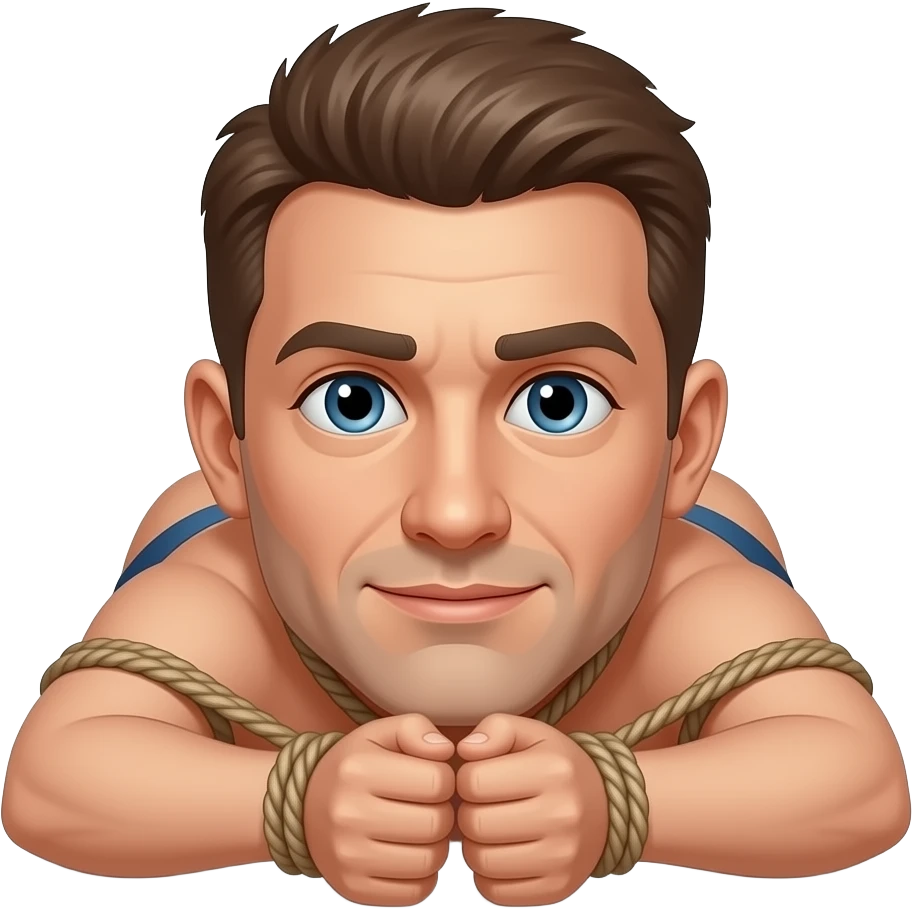Male in hogtie emoji