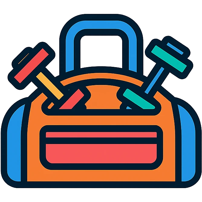 sportbag is full of dumbbells emoji