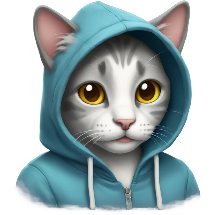 Cat wearing hoodie  emoji