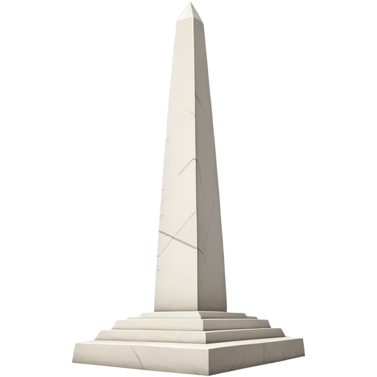 The Obelisk of Buenos Aires, a tall white stone monument with a pointed top, standing alone, iconic landmark of Argentina emoji