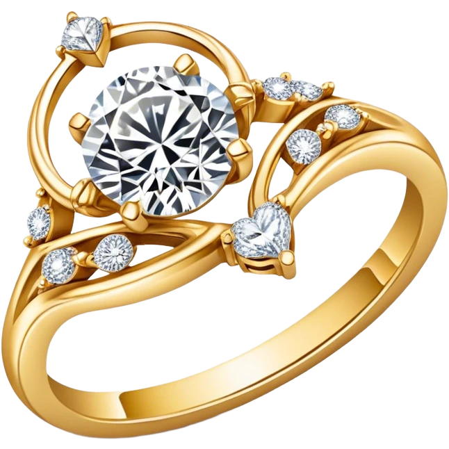 Create a bright and detailed icon representing jewelry art and the craft of making jewelry. The design should feature elements like a sparkling diamond, a gold ring, a jeweler’s tools (such as pliers and a workbench), and some delicate detailing that conveys craftsmanship and luxury. The icon should be clean, vibrant, and visually striking, with a balance of sophistication and creativity. emoji